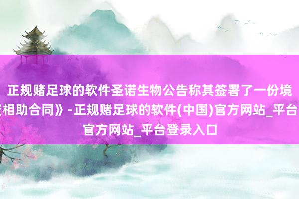 正规赌足球的软件圣诺生物公告称其签署了一份境外《投资相助合同》-正规赌足球的软件(中国)官方网站_平台登录入口