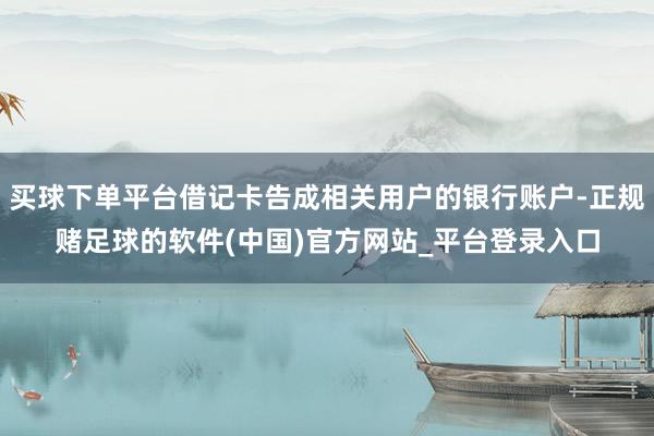 买球下单平台借记卡告成相关用户的银行账户-正规赌足球的软件(中国)官方网站_平台登录入口