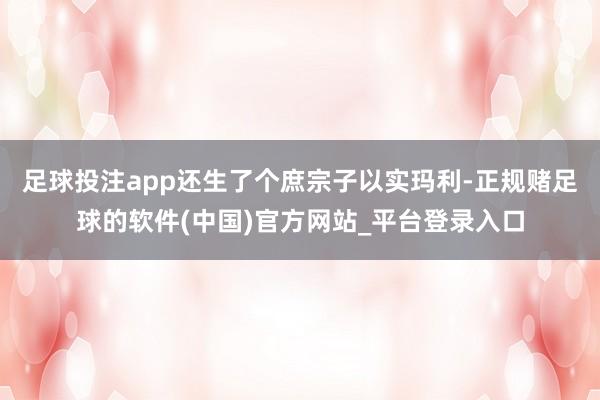 足球投注app还生了个庶宗子以实玛利-正规赌足球的软件(中国)官方网站_平台登录入口