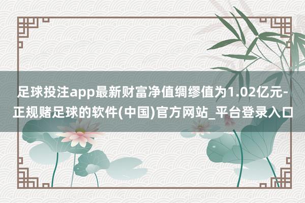 足球投注app最新财富净值绸缪值为1.02亿元-正规赌足球的软件(中国)官方网站_平台登录入口